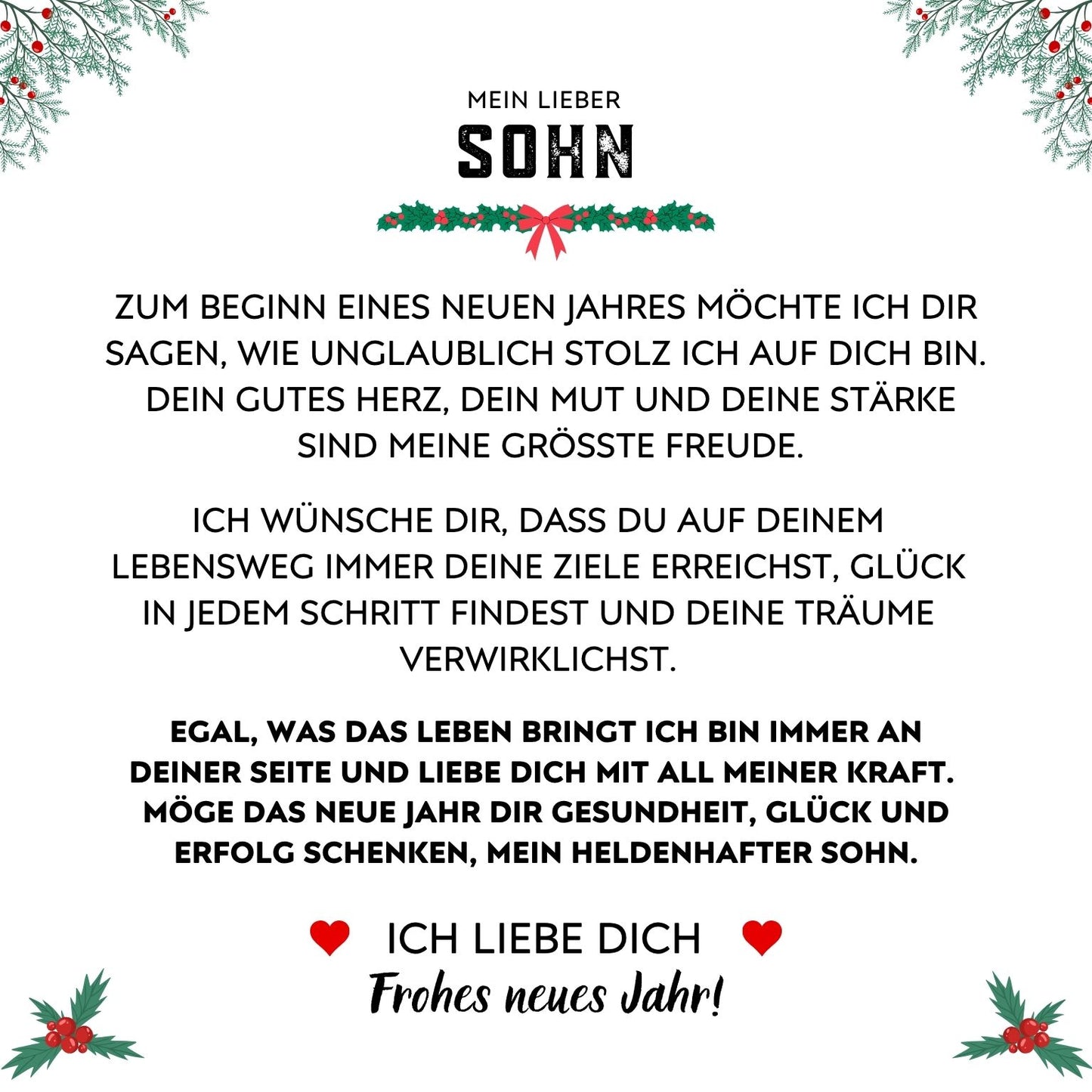 Mein Lieber Sohn – Persönliches Armband zu Weihnachten