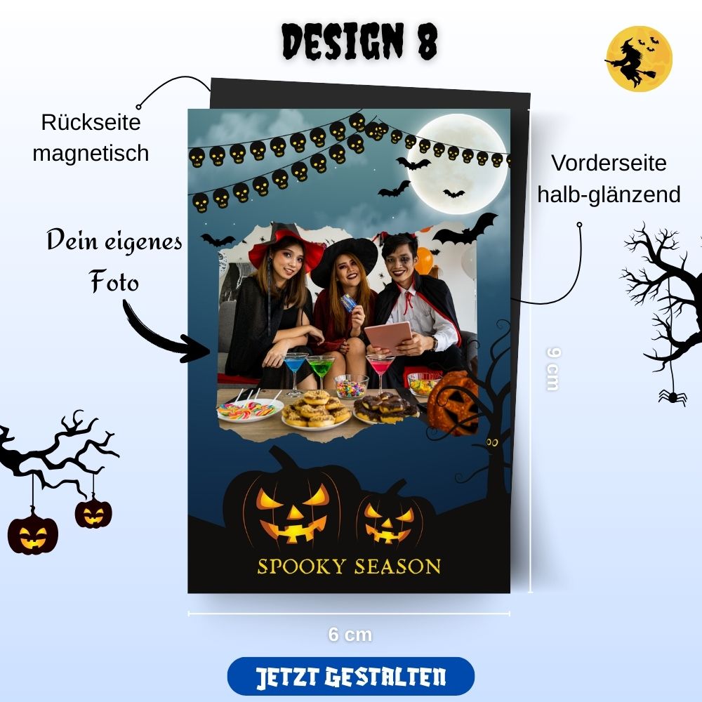 Personalisierte Halloween Magnete – 9er Set mit Foto