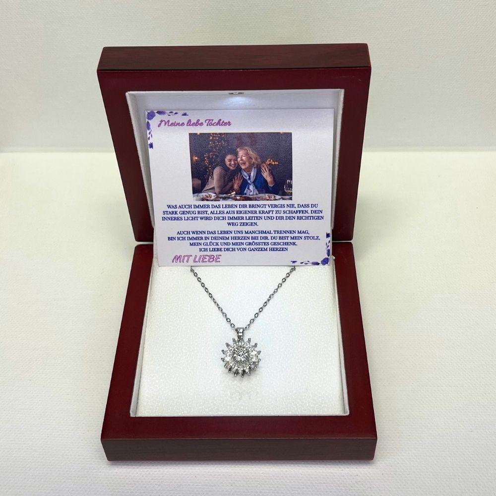 Meine liebe Tochter – Sonnen Halskette & MagNote mit eigenem Foto