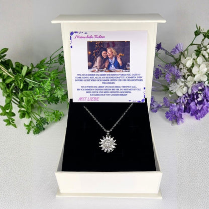 Meine liebe Tochter – Sonnen Halskette & MagNote mit eigenem Foto