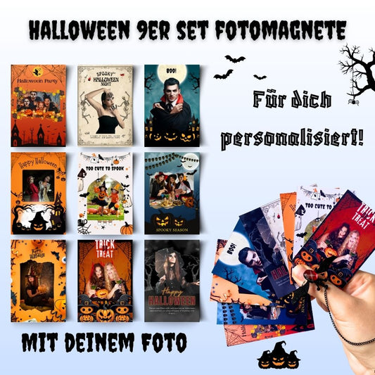 Personalisierte Halloween Magnete – 9er Set mit Foto