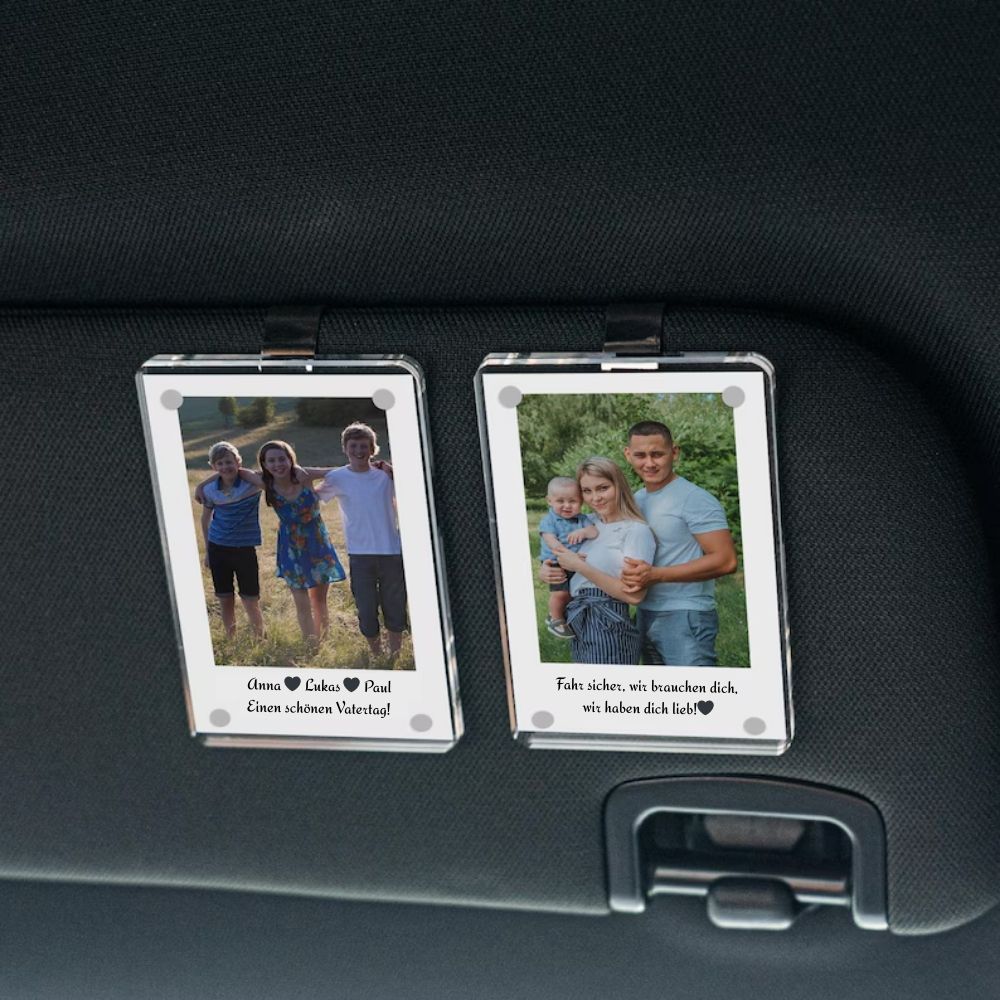 Sonnenblendenclip mit Foto - personalisierbar