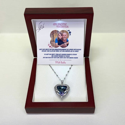 An meine Tochter – Ozean Herz Halskette & MagNote mit eigenem Foto