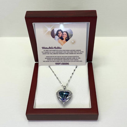 Meine liebe Tochter – Ozean Herz Halskette & MagNote mit eigenem Foto