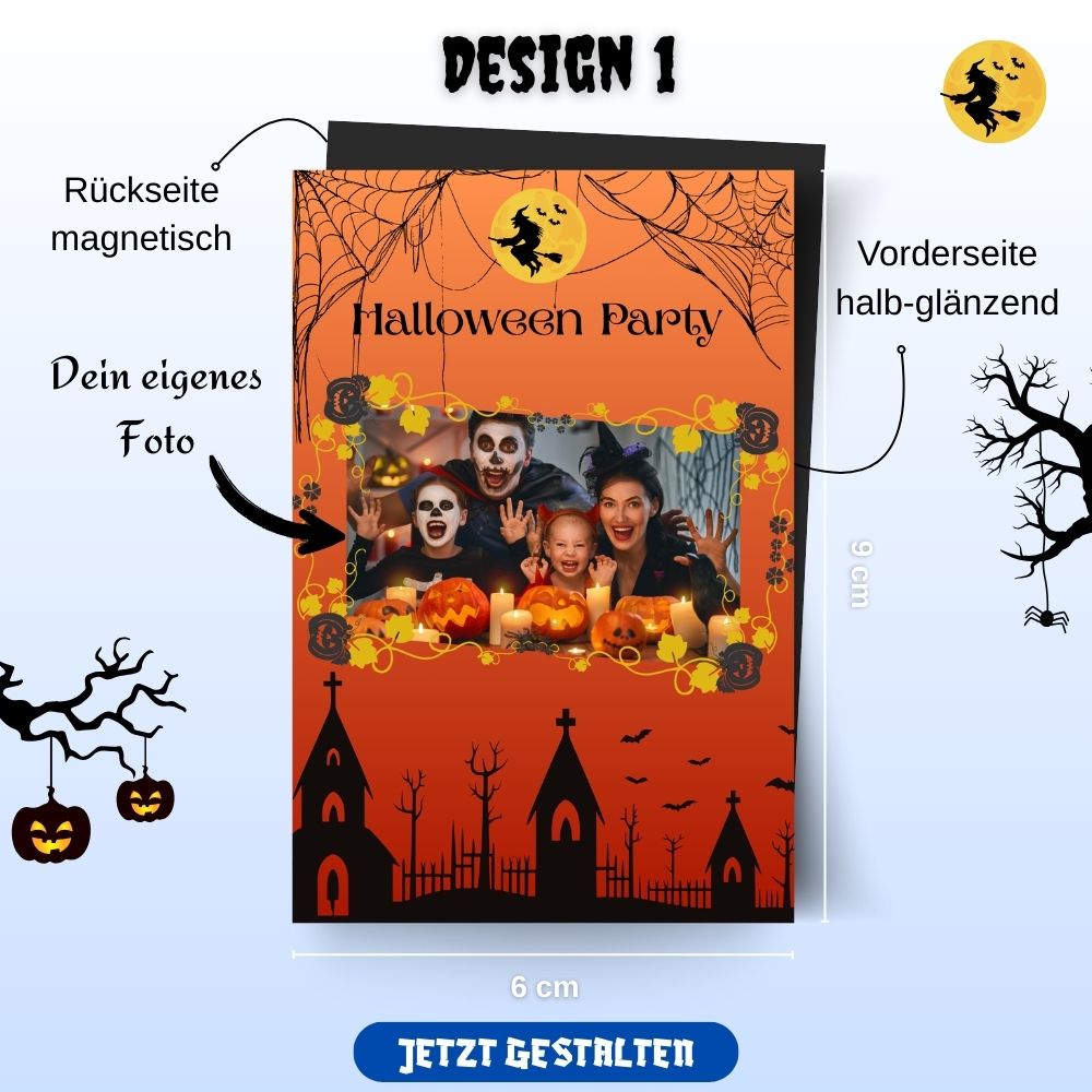 Personalisierte Halloween Magnete – 9er Set mit Foto
