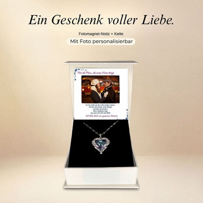 Personalisierte Halskette mit Fotomagnet – Für die Frau, die du liebst