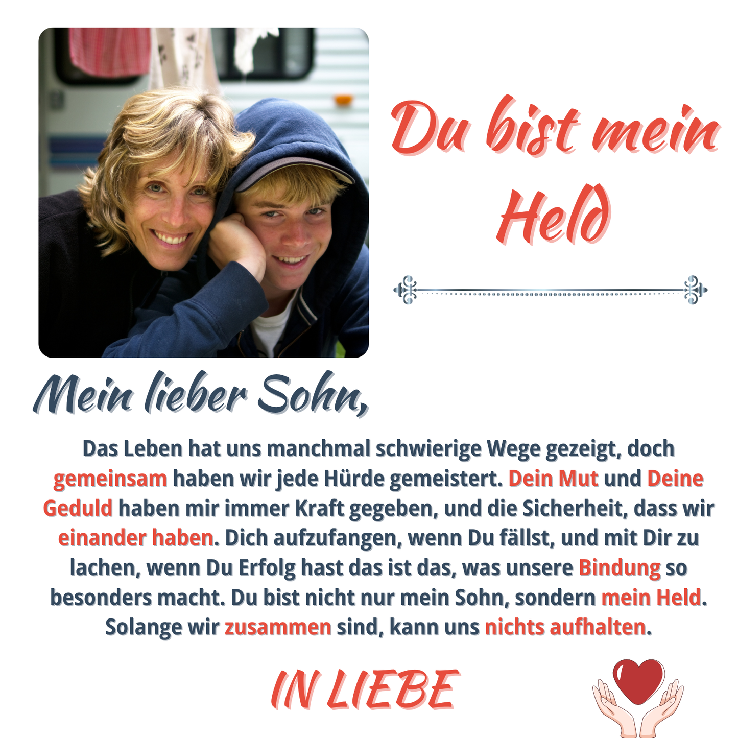 An meinen Sohn – Erinnerung in einem Bild