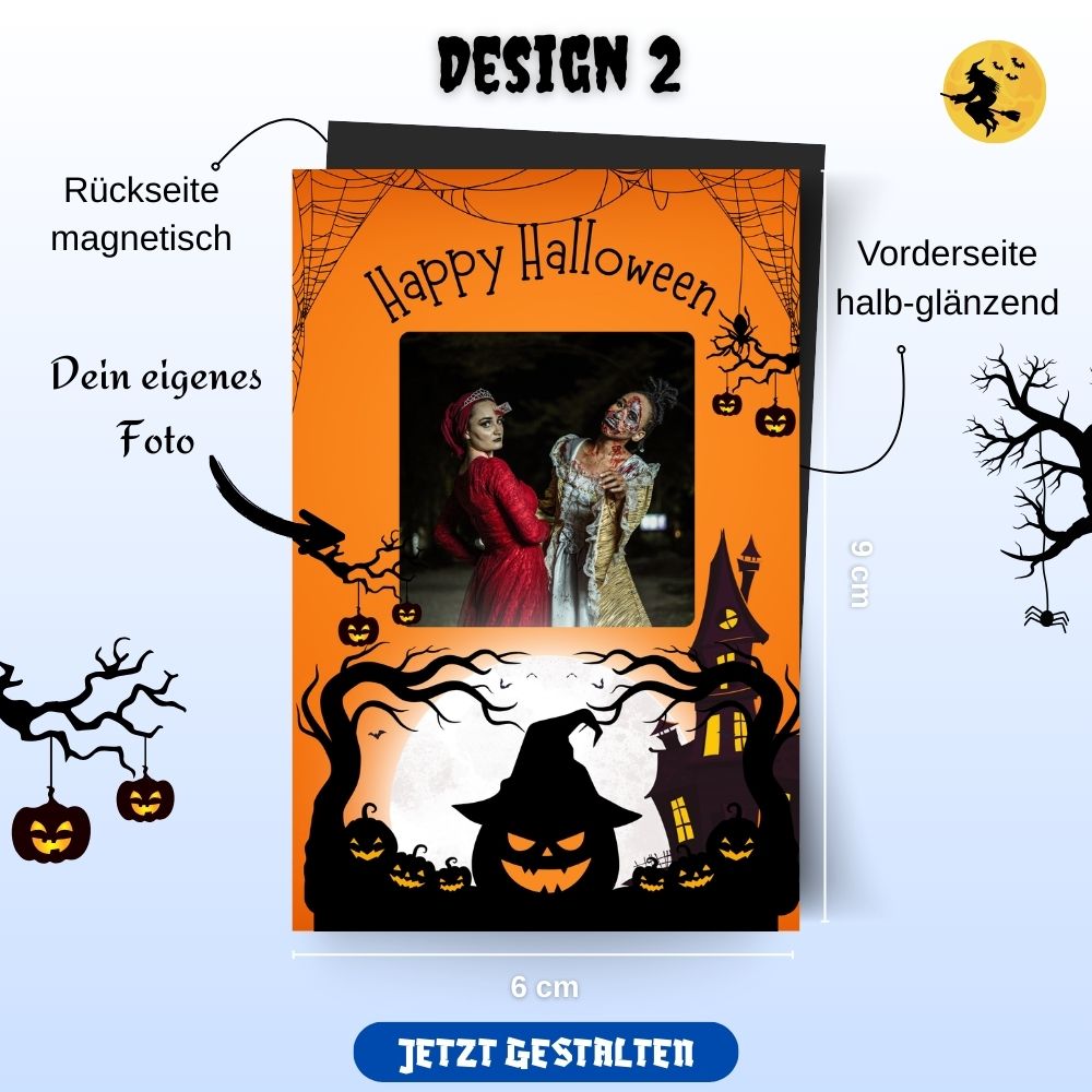 Personalisierte Halloween Magnete – 9er Set mit Foto