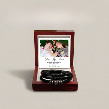 Lederarmband mit personalisiertem Fotomagnet