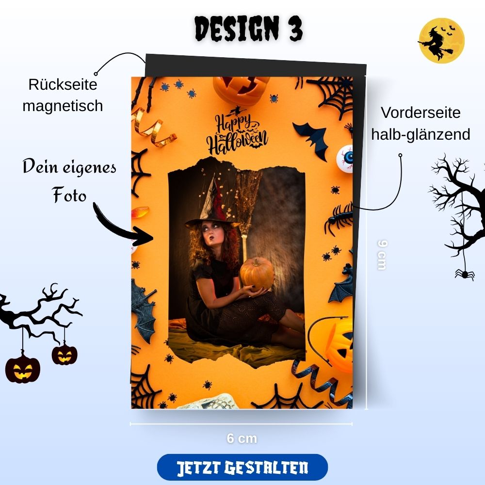 Personalisierte Halloween Magnete – 9er Set mit Foto