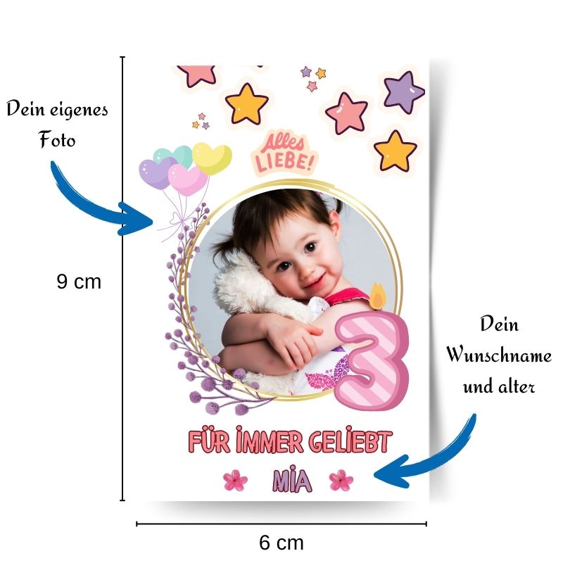 Kindergeburtstag Magnet - Für immer geliebt (6x9cm)
