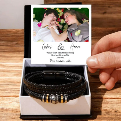 Lederarmband mit personalisiertem Fotomagnet