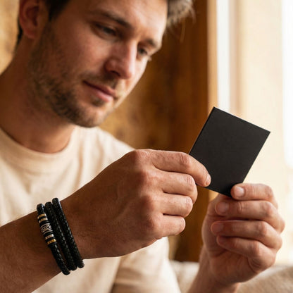 Lederarmband mit personalisiertem Fotomagnet