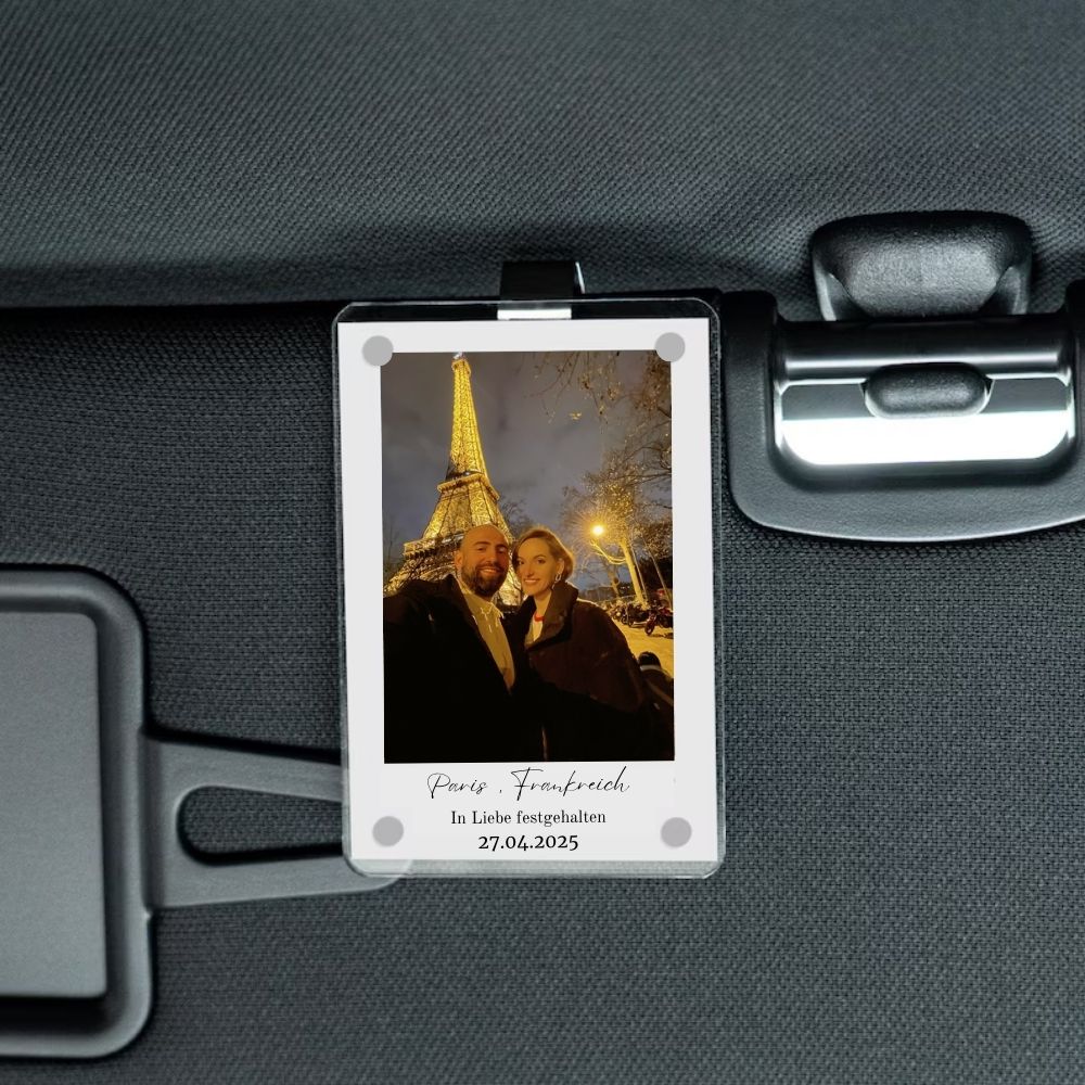 Sonnenblendenclip mit Foto - personalisierbar