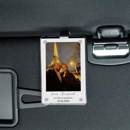 Sonnenblendenclip mit Foto - personalisierbar