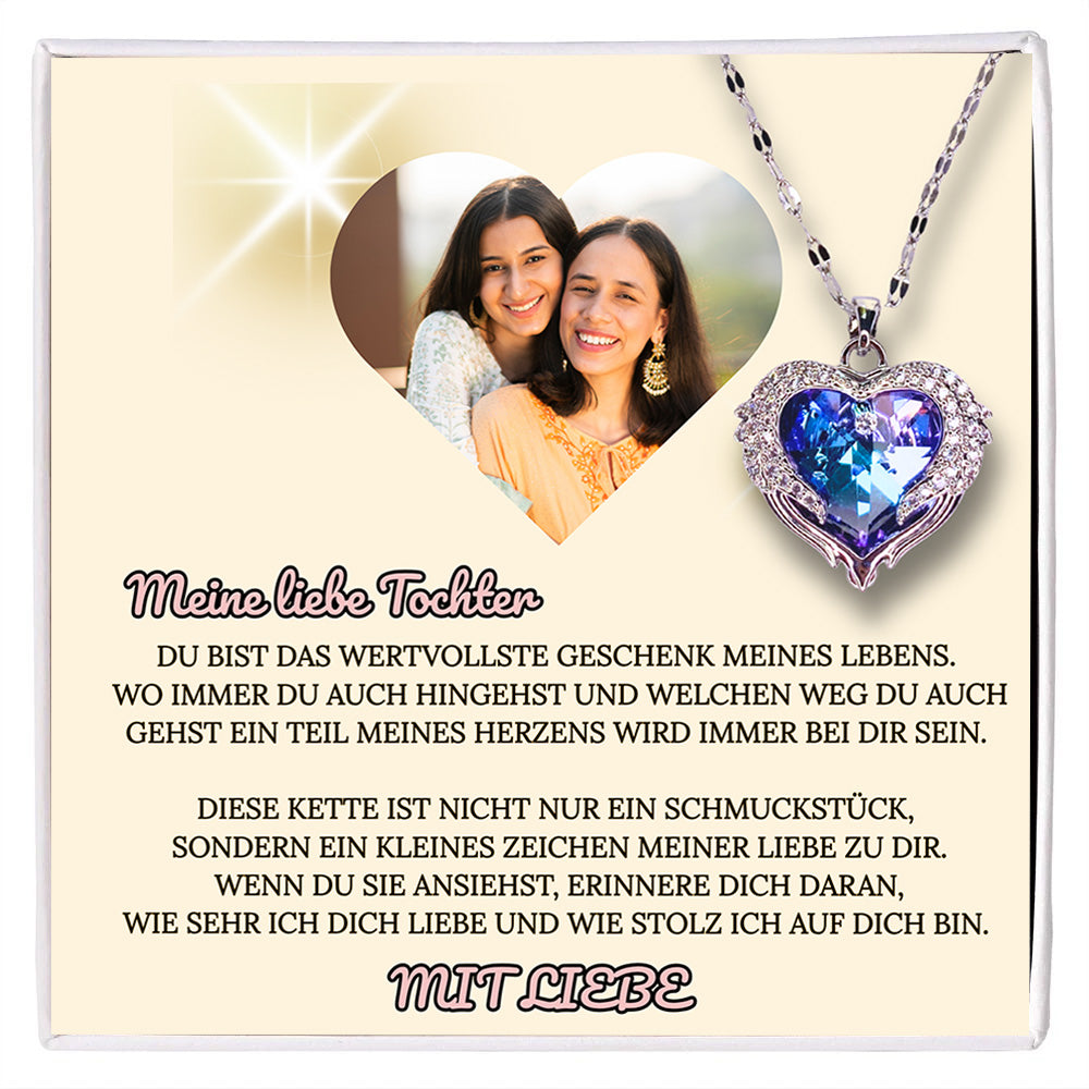 Meine liebe Tochter – Ozean Herz Halskette & MagNote mit eigenem Foto
