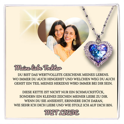 Meine liebe Tochter – Ozean Herz Halskette & MagNote mit eigenem Foto