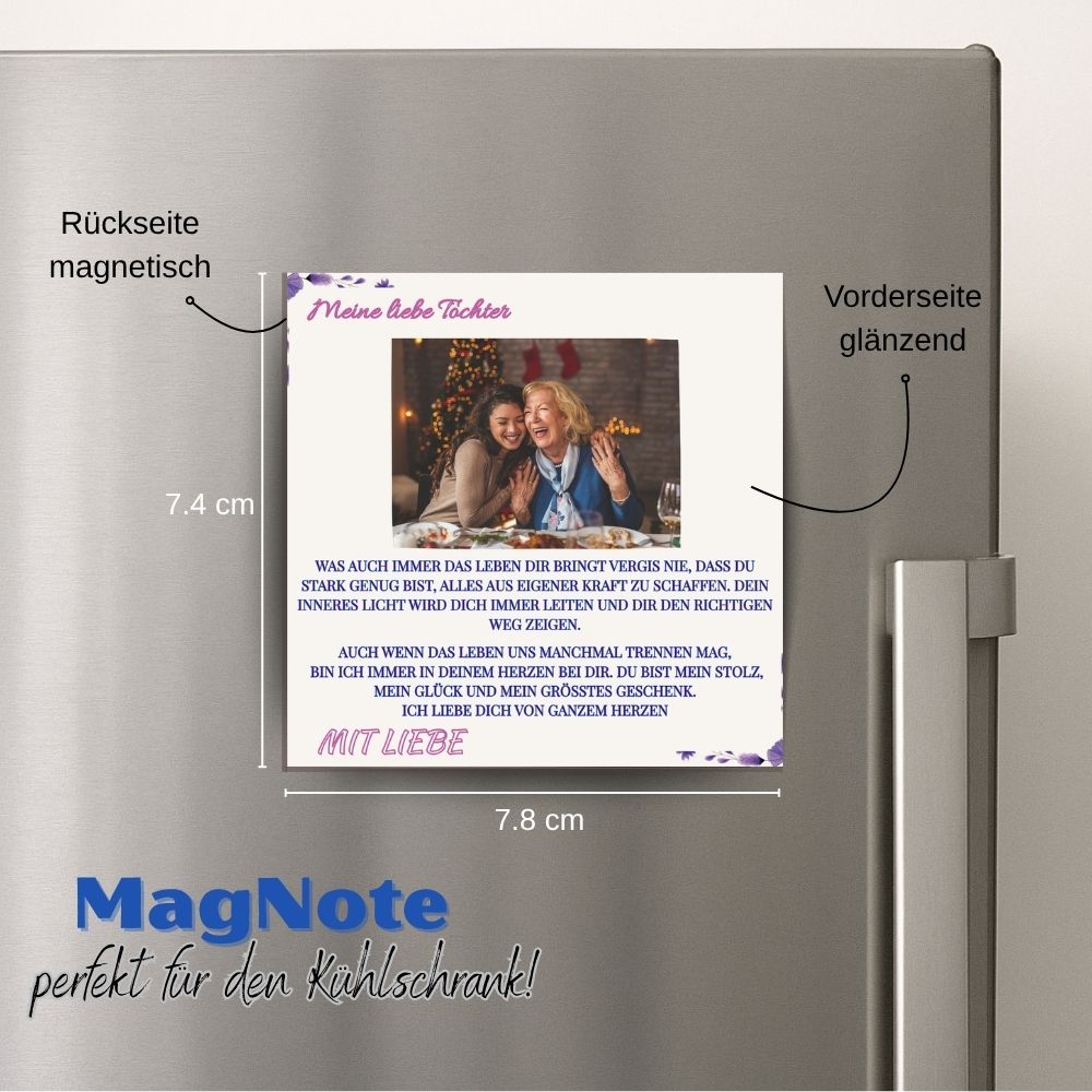 Meine liebe Tochter – Sonnen Halskette & MagNote mit eigenem Foto