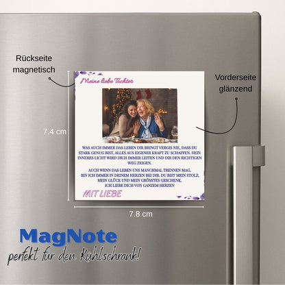 Meine liebe Tochter – Sonnen Halskette & MagNote mit eigenem Foto