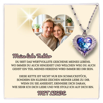 Meine liebe Tochter – Ozean Herz Halskette & MagNote mit eigenem Foto