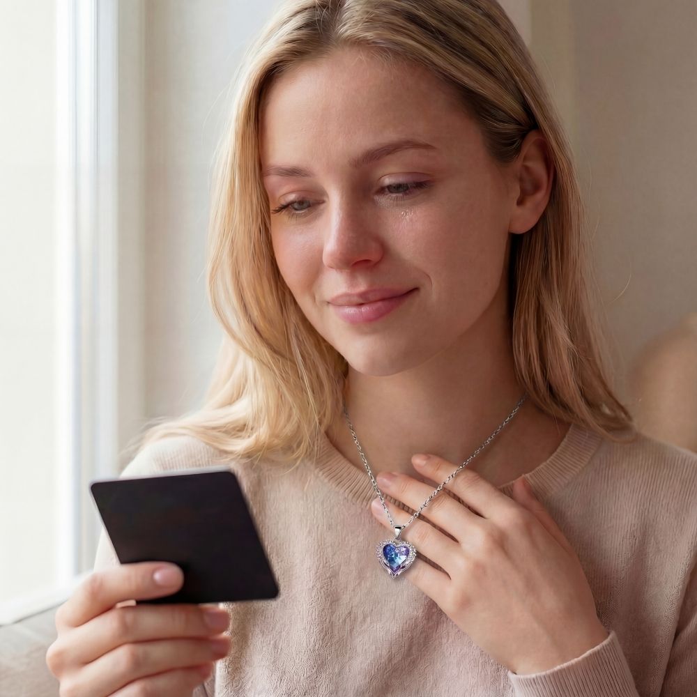 Personalisierte Halskette mit Fotomagnet – Für die Frau, die du liebst
