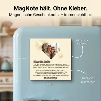 Meine liebe Tochter – Ozean Herz Halskette & MagNote mit eigenem Foto